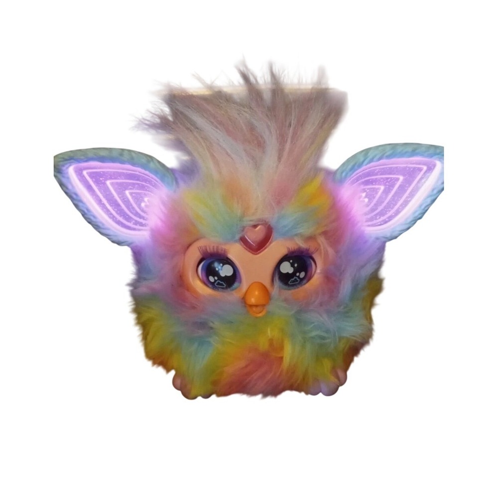Hasbro Furby 2023 Interactive Plush Toy Rainbow Aurora Light Up Ears